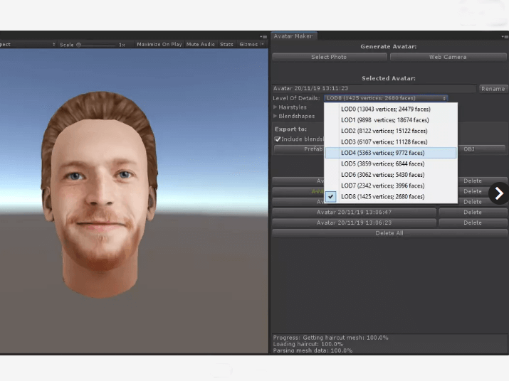 Unity 3D avatar